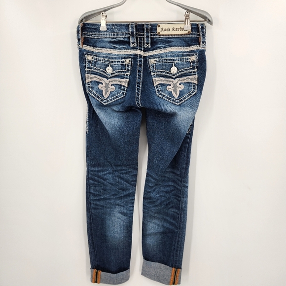 Rock Revival Hana Skinny Jean Womens Size 27 Embellished Embroidered Bling - Picture 6 of 10